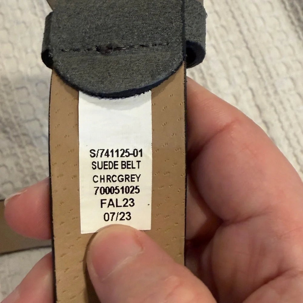 Banana Republic Gray Suede Leather Belt Size 36 (B1)